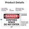 Signmission 18 in H x 24 in W, Plastic, Rectangle, Confined Space Do Not Enter OS-2PACK-DS-P-1824-L-19286 - alternate 3
